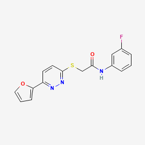 molecular formula C16H12FN3O2S B2417653 N-(3-fluorophenyl)-2-[6-(furan-2-yl)pyridazin-3-yl]sulfanylacetamide CAS No. 872704-39-7