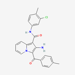 molecular formula C24H20ClN3O2 B2417654 2-氨基-N-(3-氯-4-甲基苯基)-3-(4-甲基苯甲酰)吲哚并[1,2-b]吡啶-1-甲酰胺 CAS No. 898417-65-7