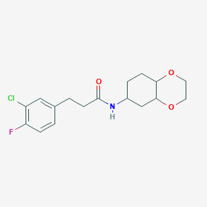 3-(3-chloro-4-fluorophenyl)-N-(octahydrobenzo[b][1,4]dioxin-6-yl)propanamide
