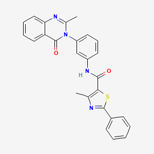 molecular formula C26H20N4O2S B2417671 4-甲基-N-(3-(2-甲基-4-氧代喹唑啉-3(4H)-基)苯基)-2-苯基噻唑-5-甲酰胺 CAS No. 898455-43-1