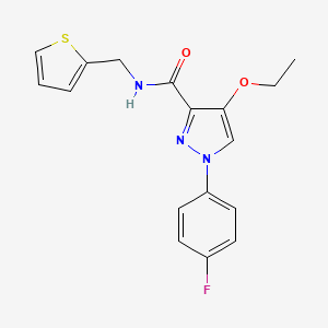 molecular formula C17H16FN3O2S B2417672 4-ethoxy-1-(4-fluorophenyl)-N-(thiophen-2-ylmethyl)-1H-pyrazole-3-carboxamide CAS No. 1189944-15-7