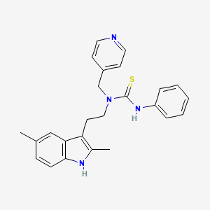 molecular formula C25H26N4S B2417673 1-(2-(2,5-二甲基-1H-吲哚-3-基)乙基)-3-苯基-1-(吡啶-4-基甲基)硫脲 CAS No. 850933-91-4