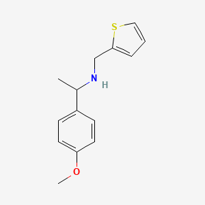 molecular formula C14H17NOS B2417674 [1-(4-Methoxy-phenyl)-ethyl]-thiophen-2-ylmethyl-amine CAS No. 626216-03-3