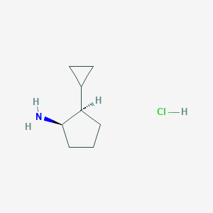 molecular formula C8H16ClN B2417676 (1R,2R)-2-Cyclopropylcyclopentan-1-amine hydrochloride CAS No. 2187426-77-1