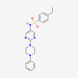 molecular formula C22H25N5O2S B2417677 4-ethyl-N-(2-(4-phenylpiperazin-1-yl)pyrimidin-5-yl)benzenesulfonamide CAS No. 1421461-55-3