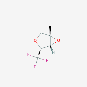 molecular formula C6H7F3O2 B2417680 (1S,4R,5R)-1-Methyl-4-(trifluoromethyl)-3,6-dioxabicyclo[3.1.0]hexane CAS No. 2219380-36-4