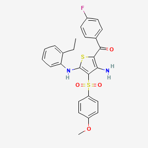 (3-Amino-5-((2-ethylphenyl)amino)-4-((4-methoxyphenyl)sulfonyl)thiophen-2-yl)(4-fluorophenyl)methanone