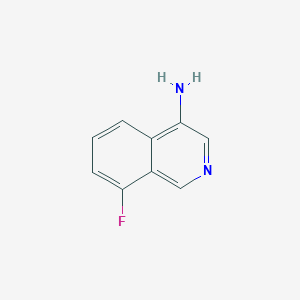 molecular formula C9H7FN2 B2417687 8-氟异喹啉-4-胺 CAS No. 1785091-04-4