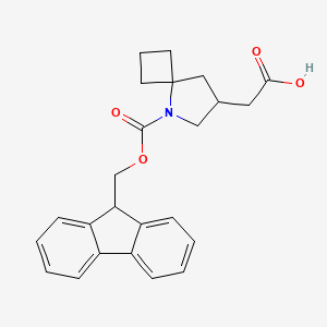 molecular formula C24H25NO4 B2417688 2-[5-(9H-Fluoren-9-ylmethoxycarbonyl)-5-azaspiro[3.4]octan-7-yl]acetic acid CAS No. 2361825-15-0