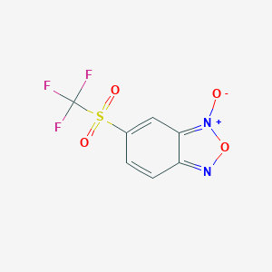 molecular formula C7H3F3N2O4S B241769 3-Oxido-5-(trifluoromethylsulfonyl)-2,1,3-benzoxadiazol-3-ium 