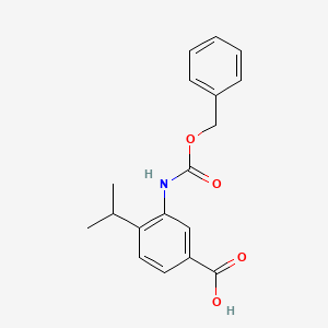 molecular formula C18H19NO4 B2417690 3-(Phenylmethoxycarbonylamino)-4-propan-2-ylbenzoic acid CAS No. 2287289-16-9