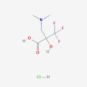 molecular formula C6H11ClF3NO3 B2417696 2-[(Dimethylamino)methyl]-3,3,3-trifluoro-2-hydroxypropanoic acid;hydrochloride CAS No. 2377034-07-4