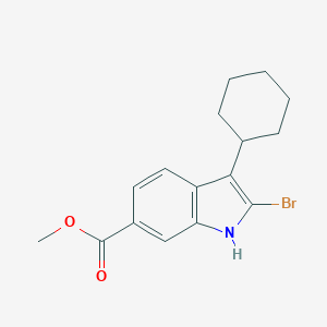 molecular formula C16H18BrNO2 B024177 2-溴-3-环己基-1H-吲哚-6-甲酸甲酯 CAS No. 494799-19-8