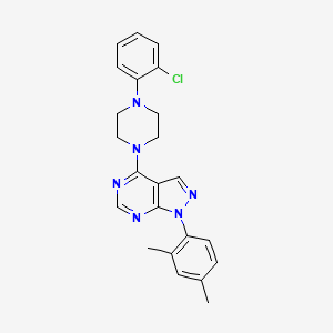 molecular formula C23H23ClN6 B2417701 4-(4-(2-氯苯基)哌嗪-1-基)-1-(2,4-二甲苯基)-1H-吡唑并[3,4-d]嘧啶 CAS No. 393845-72-2