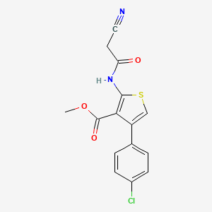 molecular formula C15H11ClN2O3S B2417703 Methyl 4-(4-chlorophenyl)-2-[(cyanoacetyl)amino]thiophene-3-carboxylate CAS No. 545437-54-5