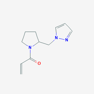 molecular formula C11H15N3O B2417707 1-[2-(Pyrazol-1-ylmethyl)pyrrolidin-1-yl]prop-2-en-1-one CAS No. 2196077-77-5