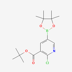 molecular formula C16H23BClNO4 B2417710 3-叔丁氧羰基-2-氯吡啶-5-硼酸二缩水甘醇酯 CAS No. 1839059-86-7