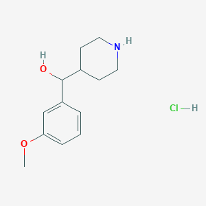 molecular formula C13H20ClNO2 B2417712 (3-Methoxyphenyl)(piperidin-4-yl)methanol hydrochloride CAS No. 2044871-90-9