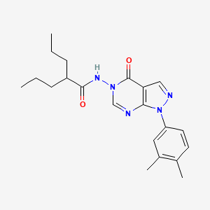 molecular formula C21H27N5O2 B2417716 N-(1-(3,4-dimethylphenyl)-4-oxo-1H-pyrazolo[3,4-d]pyrimidin-5(4H)-yl)-2-propylpentanamide CAS No. 899737-85-0