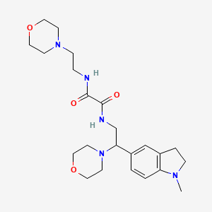 molecular formula C23H35N5O4 B2417717 N1-(2-(1-methylindolin-5-yl)-2-morpholinoethyl)-N2-(2-morpholinoethyl)oxalamide CAS No. 922014-98-0