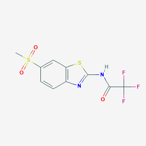 molecular formula C10H7F3N2O3S2 B241772 2,2,2-trifluoro-N-(6-methylsulfonyl-1,3-benzothiazol-2-yl)acetamide 