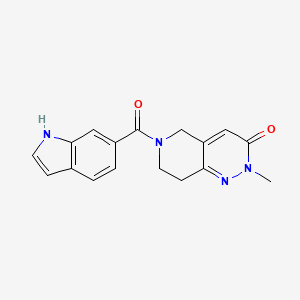 molecular formula C17H16N4O2 B2417726 6-(1H-indol-6-ylcarbonyl)-2-methyl-5,6,7,8-tetrahydropyrido[4,3-c]pyridazin-3(2H)-one CAS No. 2109569-12-0