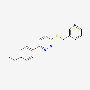 molecular formula C18H17N3S B2417727 3-(4-Ethylphenyl)-6-(pyridin-3-ylmethylsulfanyl)pyridazine CAS No. 896046-51-8