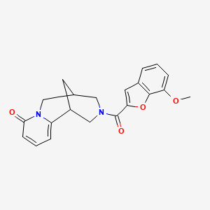 molecular formula C21H20N2O4 B2417737 3-(7-methoxybenzofuran-2-carbonyl)-3,4,5,6-tetrahydro-1H-1,5-methanopyrido[1,2-a][1,5]diazocin-8(2H)-one CAS No. 1251682-78-6