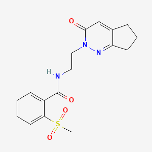 molecular formula C17H19N3O4S B2417742 2-(methylsulfonyl)-N-(2-(3-oxo-3,5,6,7-tetrahydro-2H-cyclopenta[c]pyridazin-2-yl)ethyl)benzamide CAS No. 2097932-49-3