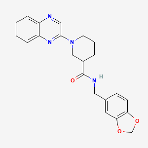 molecular formula C22H22N4O3 B2417749 N-[(2H-1,3-benzodioxol-5-yl)methyl]-1-(quinoxalin-2-yl)piperidine-3-carboxamide CAS No. 941887-09-8