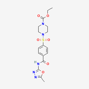 Ethyl 4-((4-((5-methyl-1,3,4-oxadiazol-2-yl)carbamoyl)phenyl)sulfonyl)piperazine-1-carboxylate