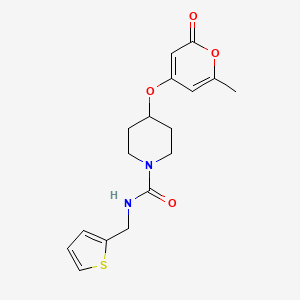 4-((6-methyl-2-oxo-2H-pyran-4-yl)oxy)-N-(thiophen-2-ylmethyl)piperidine-1-carboxamide