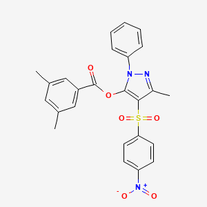 [5-Methyl-4-(4-nitrophenyl)sulfonyl-2-phenylpyrazol-3-yl] 3,5-dimethylbenzoate