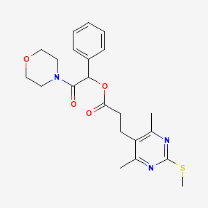 molecular formula C22H27N3O4S B2417764 2-(Morpholin-4-yl)-2-oxo-1-phenylethyl 3-[4,6-dimethyl-2-(methylsulfanyl)pyrimidin-5-yl]propanoate CAS No. 1118822-35-7