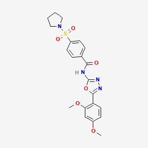 molecular formula C21H22N4O6S B2417770 N-[5-(2,4-dimethoxyphenyl)-1,3,4-oxadiazol-2-yl]-4-pyrrolidin-1-ylsulfonylbenzamide CAS No. 533870-26-7