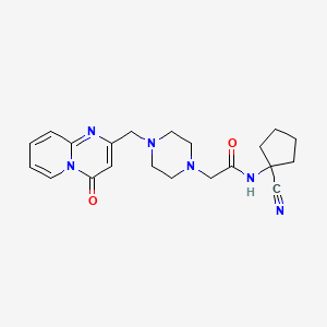 N-(1-cyanocyclopentyl)-2-[4-({4-oxo-4H-pyrido[1,2-a]pyrimidin-2-yl}methyl)piperazin-1-yl]acetamide