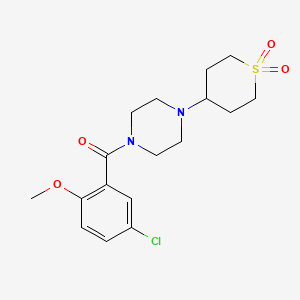 molecular formula C17H23ClN2O4S B2417778 (5-chloro-2-methoxyphenyl)(4-(1,1-dioxidotetrahydro-2H-thiopyran-4-yl)piperazin-1-yl)methanone CAS No. 1903439-92-8