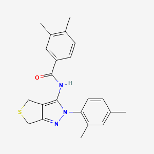 molecular formula C22H23N3OS B2417781 N-[2-(2,4-dimethylphenyl)-4,6-dihydrothieno[3,4-c]pyrazol-3-yl]-3,4-dimethylbenzamide CAS No. 396721-89-4