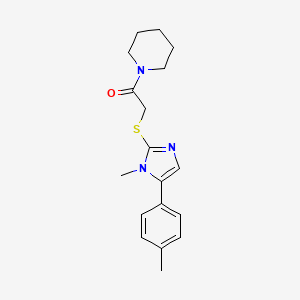 molecular formula C18H23N3OS B2417782 2-((1-methyl-5-(p-tolyl)-1H-imidazol-2-yl)thio)-1-(piperidin-1-yl)ethanone CAS No. 1206990-61-5