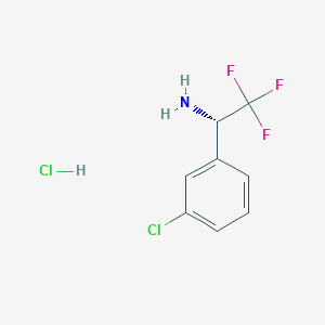 molecular formula C8H8Cl2F3N B2417792 (S)-1-(3-Chlorophenyl)-2,2,2-trifluoroethanamine hydrochloride CAS No. 1391426-98-4