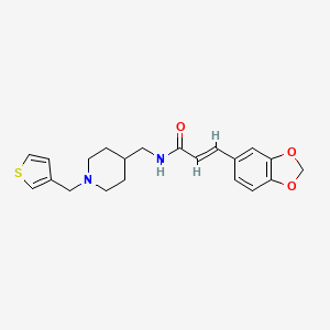 molecular formula C21H24N2O3S B2417795 (E)-3-(benzo[d][1,3]dioxol-5-yl)-N-((1-(thiophen-3-ylmethyl)piperidin-4-yl)methyl)acrylamide CAS No. 1235705-10-8
