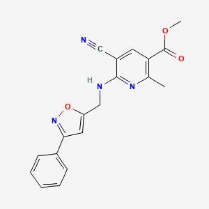 Methyl 5-cyano-2-methyl-6-{[(3-phenyl-5-isoxazolyl)methyl]amino}nicotinate