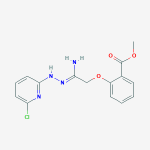 molecular formula C15H15ClN4O3 B2417799 methyl 2-{[(Z)-N'-[(6-chloropyridin-2-yl)amino]carbamimidoyl]methoxy}benzoate CAS No. 338756-17-5