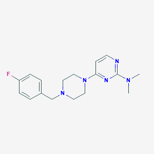 4-[4-[(4-Fluorophenyl)methyl]piperazin-1-yl]-N,N-dimethylpyrimidin-2-amine