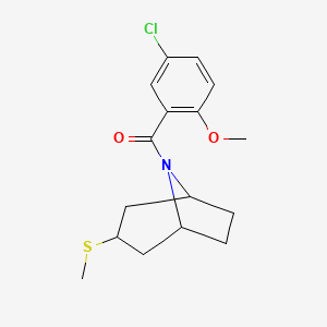 molecular formula C16H20ClNO2S B2417805 (5-氯-2-甲氧基苯基)((1R,5S)-3-(甲硫基)-8-氮杂双环[3.2.1]辛烷-8-基)甲苯酮 CAS No. 1798490-85-3