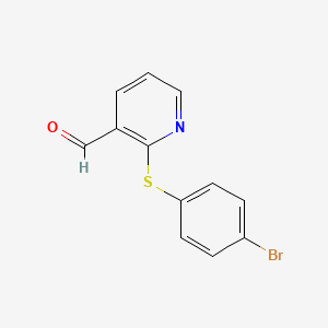 molecular formula C12H8BrNOS B2417812 2-[(4-Bromophenyl)sulfanyl]nicotinaldehyde CAS No. 338982-30-2