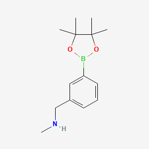 molecular formula C14H22BNO2 B2417815 N-methyl-1-[3-(4,4,5,5-tetramethyl-1,3,2-dioxaborolan-2-yl)phenyl]methanamine CAS No. 1454653-59-8