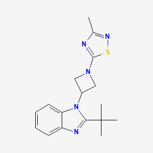 molecular formula C17H21N5S B2417819 5-[3-(2-Tert-butylbenzimidazol-1-yl)azetidin-1-yl]-3-methyl-1,2,4-thiadiazole CAS No. 2415634-97-6