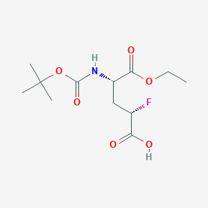 molecular formula C12H20FNO6 B2417820 (2S,4S)-5-Ethoxy-2-fluoro-4-[(2-methylpropan-2-yl)oxycarbonylamino]-5-oxopentanoic acid CAS No. 2445749-92-6
