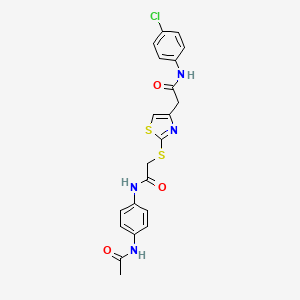 N-(4-acetamidophenyl)-2-((4-(2-((4-chlorophenyl)amino)-2-oxoethyl)thiazol-2-yl)thio)acetamide